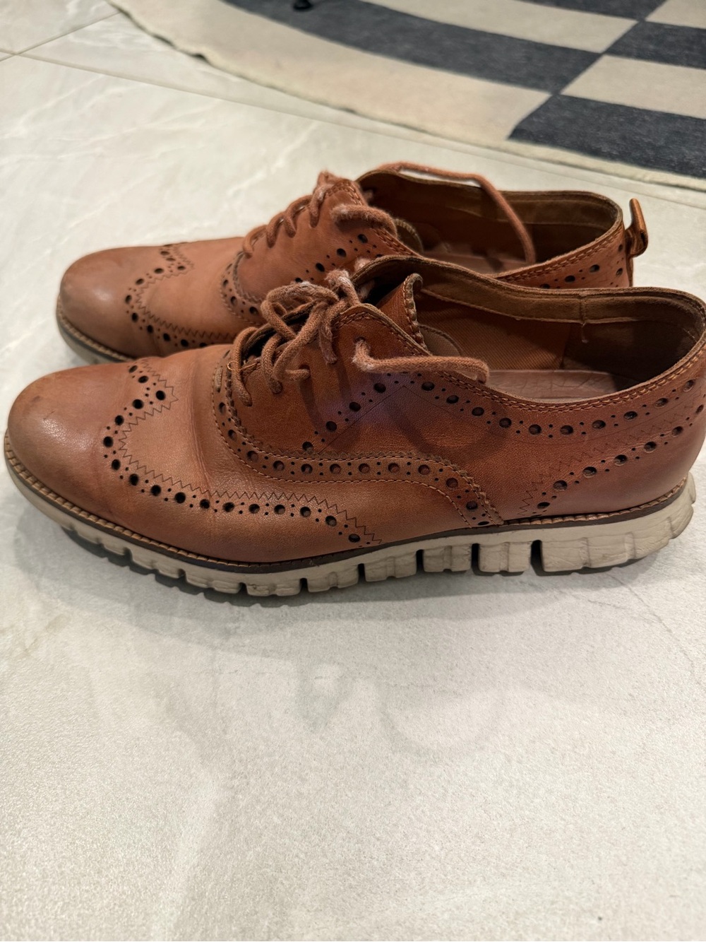 Cole Haan Brown Wingtip Derby with White Sole